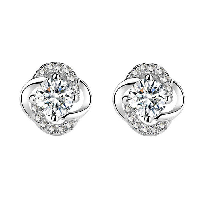 Stylish four-leaf Clover rhinestone Earrings