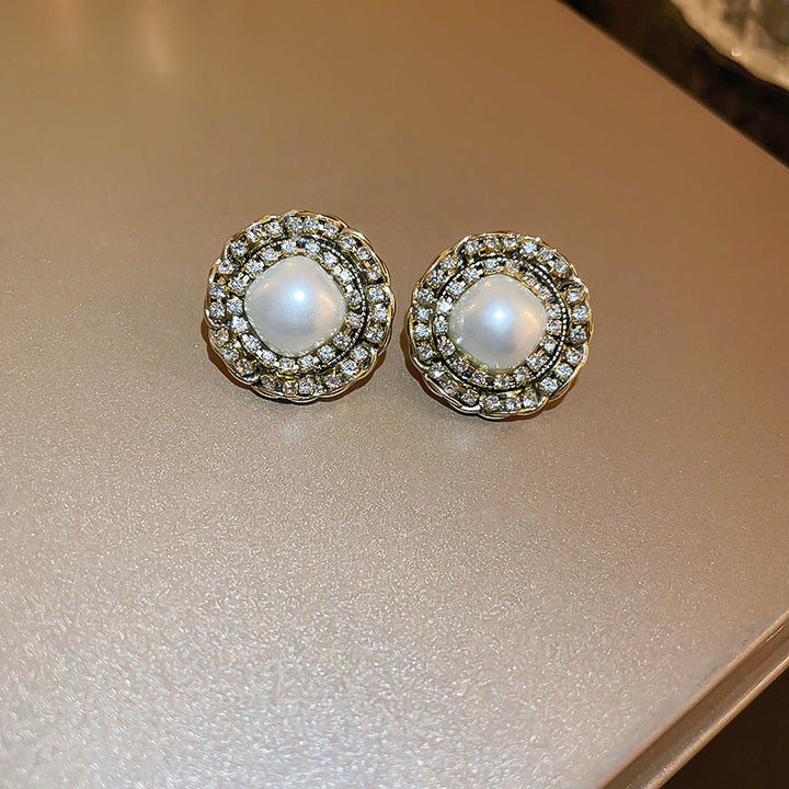 Three-color elegant crystal earrings