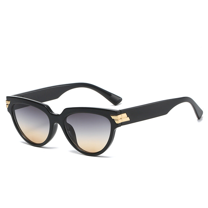 7 Color Trend Cat Eye Amber Pattern Polarized Sunglasses