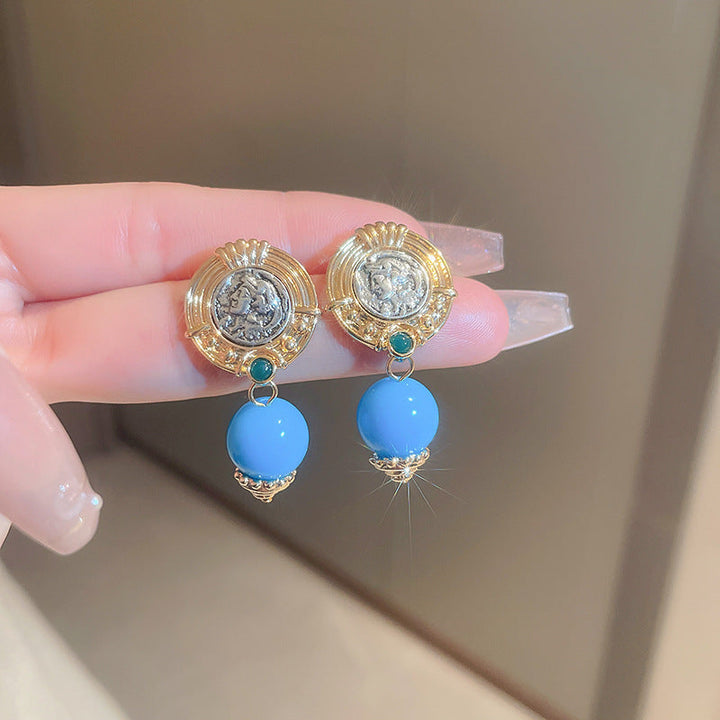 Three-color elegant crystal earrings