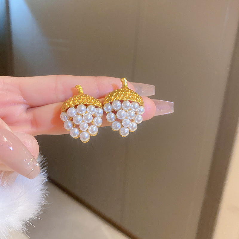 Three-color elegant crystal earrings